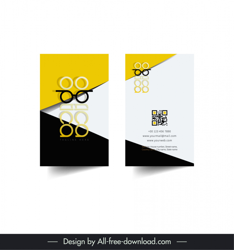 optical business card template flat geometrical elegance  