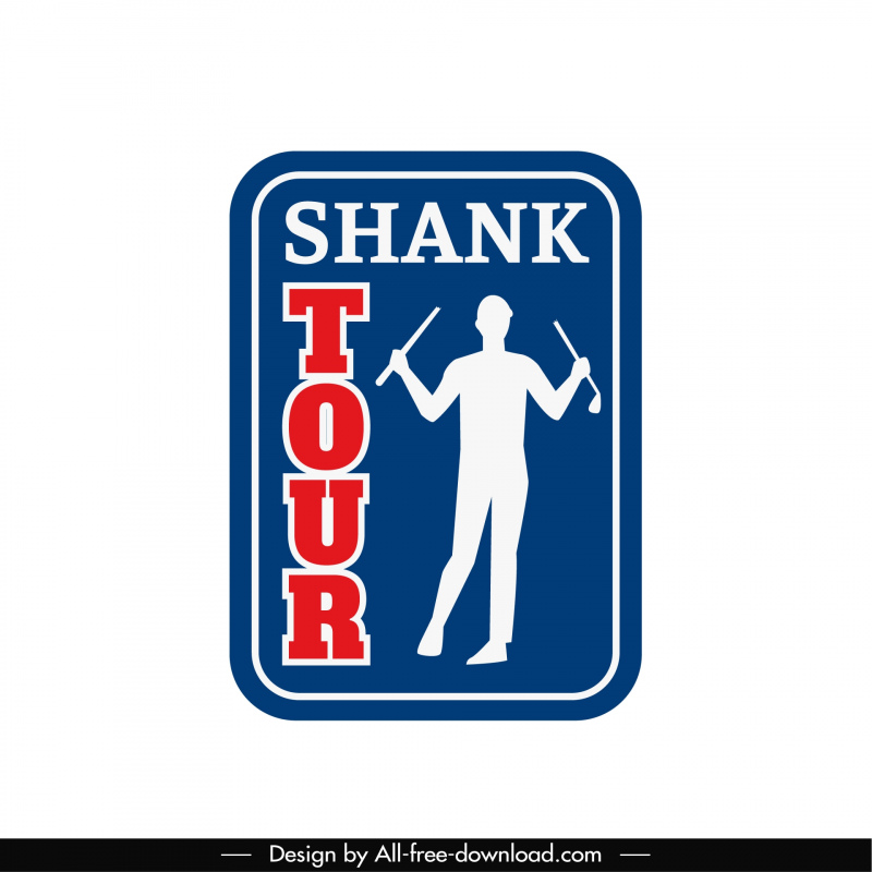 pga tour logo edited template flat golfer  