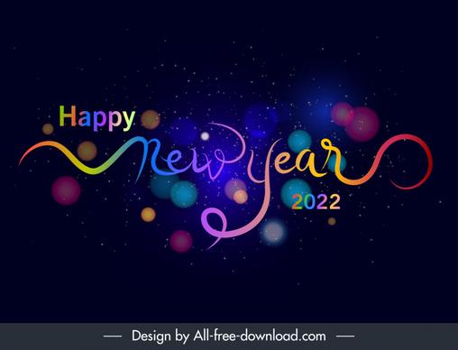 2022 happy new year bokeh light banner template