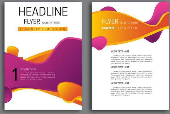 abstract violet and orange background flyer design