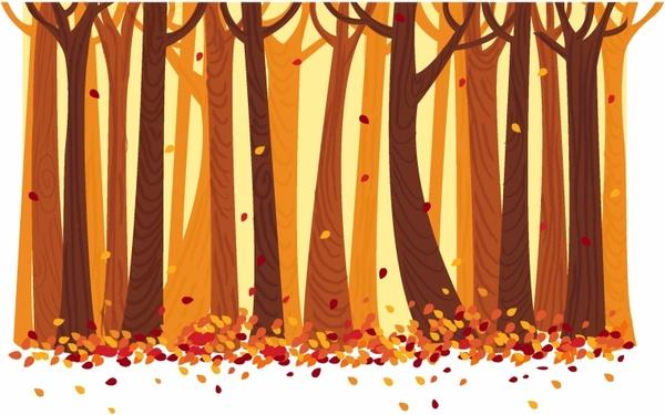 Autumn Trees and Leafs Background