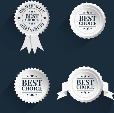 best choice badge templates white circles isolation