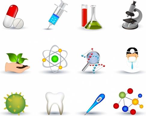 Biotechnology Medicine Icon Set