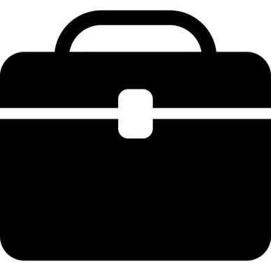 briefcase computing icon flat black white sketch