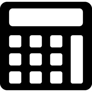 calculator sign icon flat black white sketch