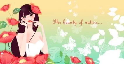 cartoon beauty design vector background