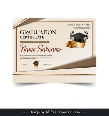 certificate graduation template elegant modern design