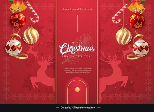 christmas background template elegant symmetric silhouette