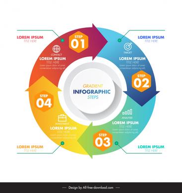 circle arrows infographic template elegant modern 