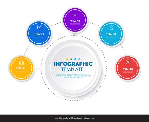 circles infographic template elegant modern symmetric layout