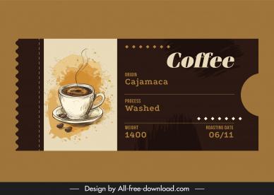  coffee label template retro grunge handdrawn