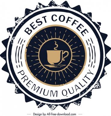 coffee label template retro serrated circle design