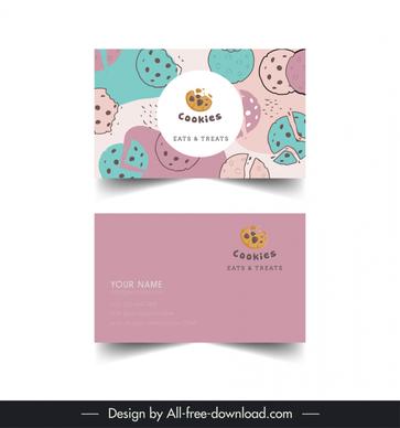 cookies business card template retro handdrawn design 