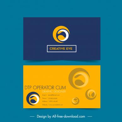 creative eye visiting card templates contrast blurred circles