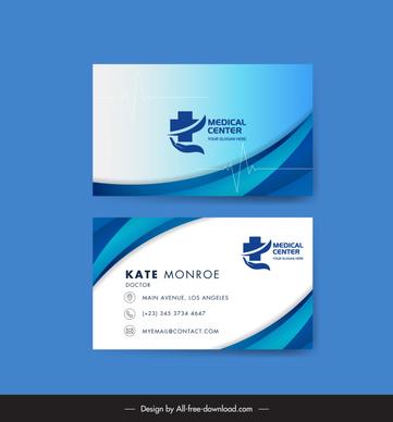 dentist business card template elegant medical elements curves