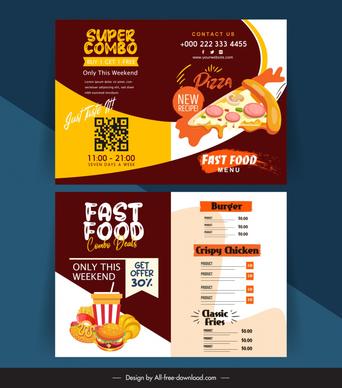 fast food menu template elegant classic