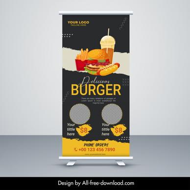  fast food restaurant banner template standee shape