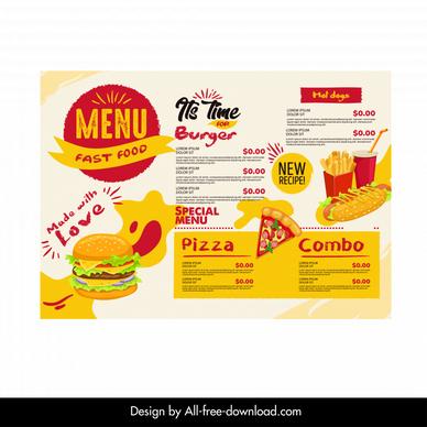 fast food restaurant menu template dynamic classic