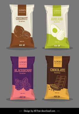 food packages templates shiny elegant dark bright design