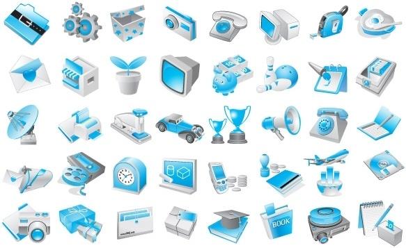 Free Vector Blue Icons