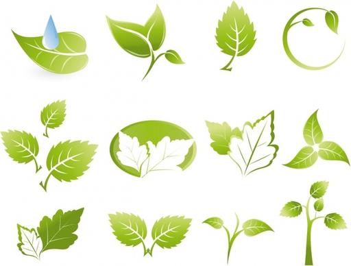 Green leaf icons