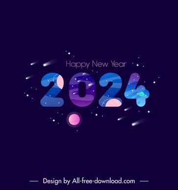 happy new year 2024 contrast dynamic cosmos elements