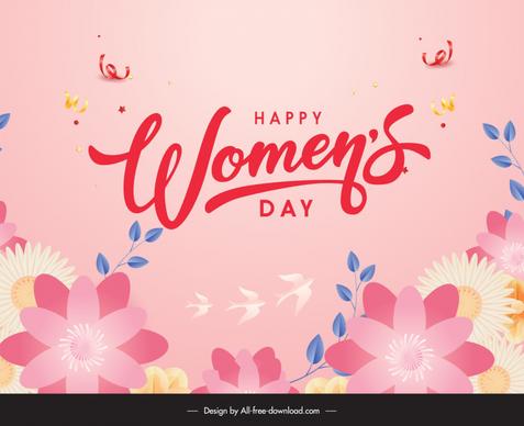 happy womens day backdrop template elegant nature elements