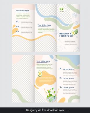 healthy food brochure template elegant blurred tri fold 