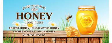 honey banner template elegant modern bright