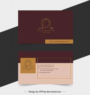 hotel business card template elegant geometric diamond