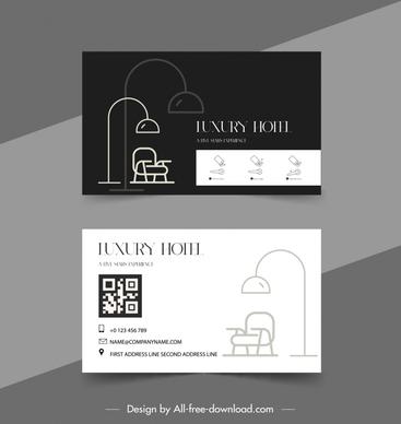 hotel business card template flat contrast furnitures