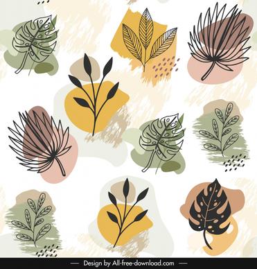 leaf pattern template flat grunge classic 