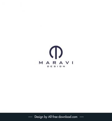 logo md template flat elegant black white outline 