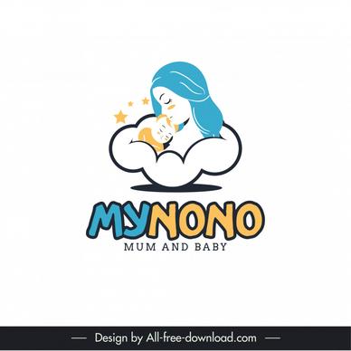 logo my nono mum baby cute handdrawn 