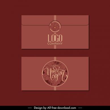 lucky money envelope template elegant classic flowers circle