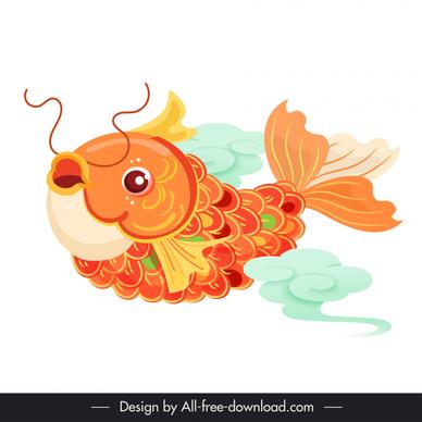 lunar new year elements dynamic carp symbol