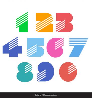 mathematic numbers design elements modern flat