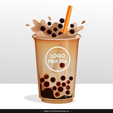 milk tea design elements modern dynamic 