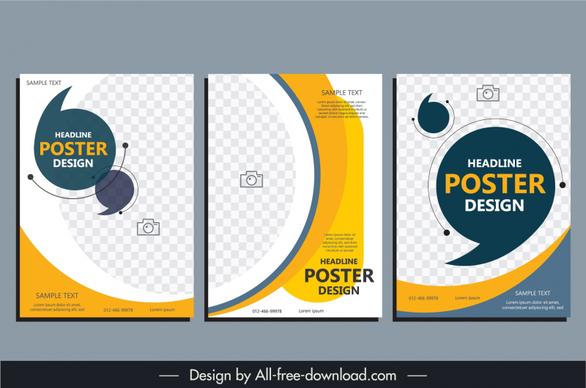 modern business flyer templates checkered rounded curves shape