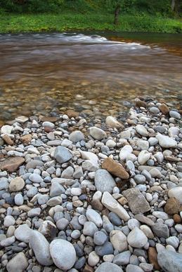 pebbles and river