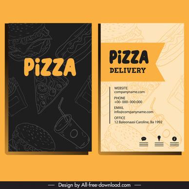 pizza restaurant business card template 