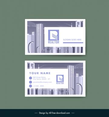 real estate business card template flat landscape architecture 