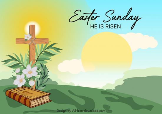 religious easter background template elegant christian elements