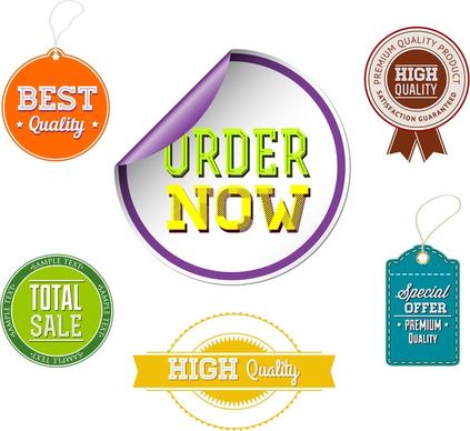 sale promotion labels collection design with various shapes