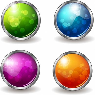 Shiny Buttons Set - Round