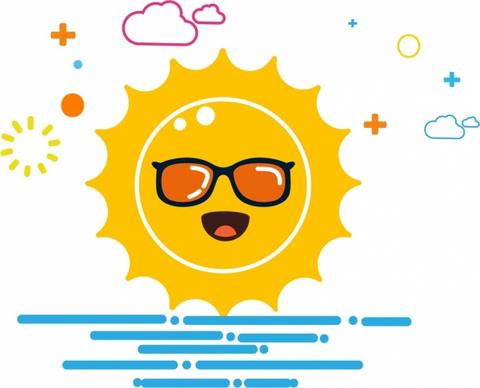 sun background cartoon stylized design