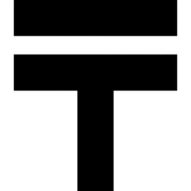 tenge currency sign flat black white sketch