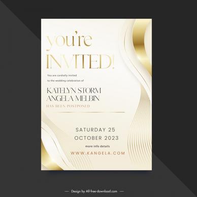 wedding invitation card template luxury curves