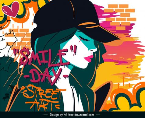 woman lifestyle painting cartoon graffiti street art  