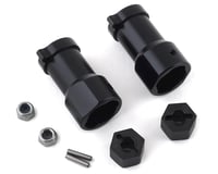 Xtra Speed SCX10 Tanky Tracks Aluminum Rear Hub w/Hex Adapter (Black) (2)